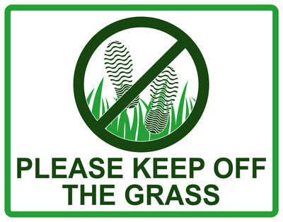 Sticker "Please Keep off the grass" 10-60 cm made of PVC plastic, LH-KEEPOFFGRASS-H-11000-54