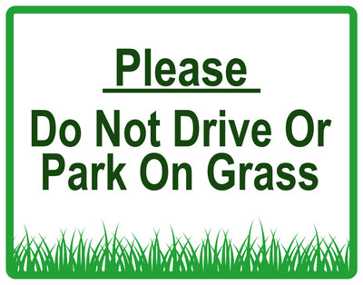 Sticker "Please do not drive or park on the grass " 10-60 cm made of PVC plastic, LH-KEEPOFFGRASS-H-11300-54