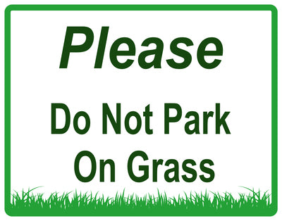 Sticker "Please do not park on grass" 10-60 cm made of PVC plastic, LH-KEEPOFFGRASS-H-11400-54