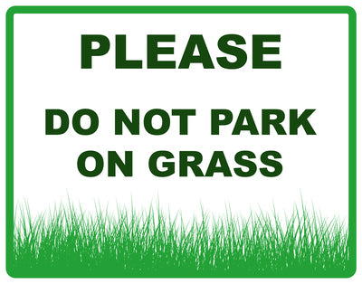 Sticker "Please do not park on grass" 10-60 cm made of PVC plastic, LH-KEEPOFFGRASS-H-11500-54