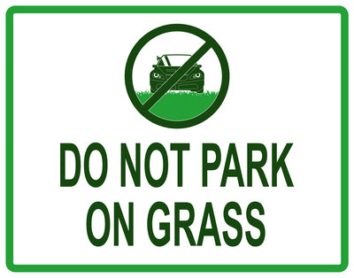 Sticker "Do not park on grass" 10-60 cm made of PVC plastic, LH-KEEPOFFGRASS-H-11600-54