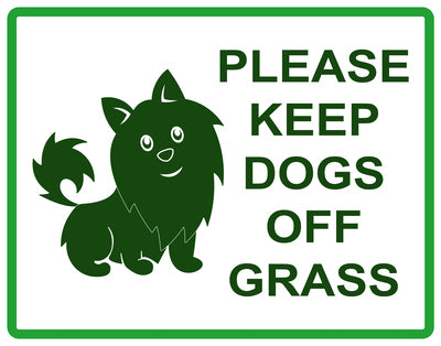 Sticker "Please Keep Dogs off grass" 10-60 cm made of PVC plastic, LH-KEEPOFFGRASS-H-11800-54