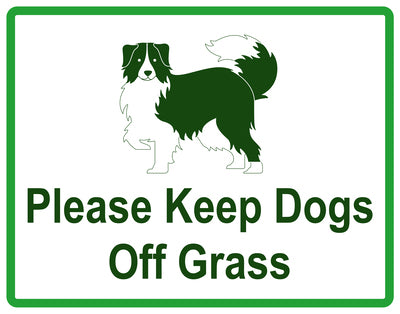 Sticker "Please Keep Dogs off grass" 10-60 cm made of PVC plastic, LH-KEEPOFFGRASS-H-11900-54