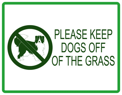 Sticker "Please Keep Dogs off the grass" 10-60 cm made of PVC plastic, LH-KEEPOFFGRASS-H-12100-54