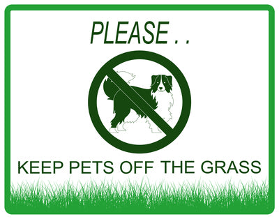 Sticker "Please Keep Pets off the grass" 10-60 cm made of PVC plastic, LH-KEEPOFFGRASS-H-12200-54