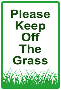 Sticker "Please Keep off the grass" 10-60 cm made of PVC plastic, LH-KEEPOFFGRASS-V-10100-54