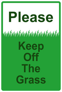 Sticker "Please Keep off the grass" 10-60 cm made of PVC plastic, LH-KEEPOFFGRASS-V-10200-54