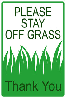 Sticker "Please Stay off grass Thank you" 10-60 cm made of PVC plastic, LH-KEEPOFFGRASS-V-10300-54