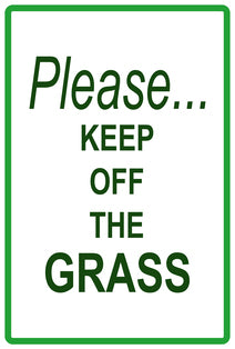 Sticker "Please...Keep off the grass" 10-60 cm made of PVC plastic, LH-KEEPOFFGRASS-V-10500-54