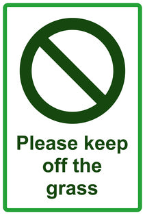 Sticker "Please Keep off the grass" 10-60 cm made of PVC plastic, LH-KEEPOFFGRASS-V-10700-54