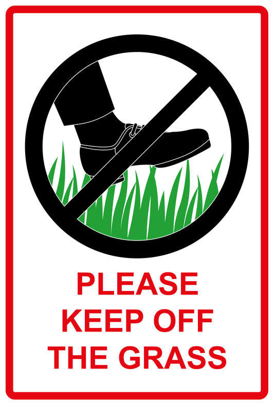 Sticker "Please Keep off the grass" 10-60 cm made of PVC plastic, LH-KEEPOFFGRASS-V-10800-14