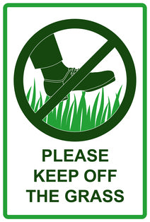 Sticker "Please Keep off the grass" 10-60 cm made of PVC plastic, LH-KEEPOFFGRASS-V-10800-54