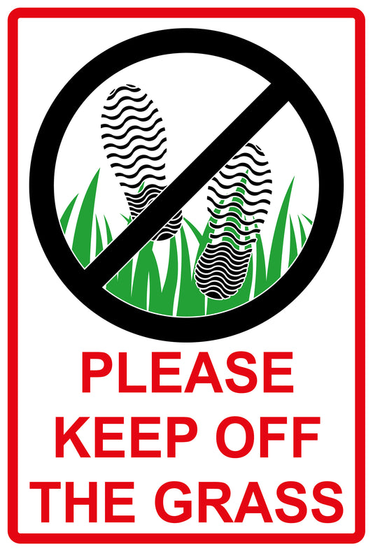 Sticker "Please Keep off the grass" 10-60 cm made of PVC plastic, LH-KEEPOFFGRASS-V-11000-14