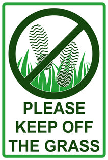 Sticker "Please Keep off the grass" 10-60 cm made of PVC plastic, LH-KEEPOFFGRASS-V-11000-54