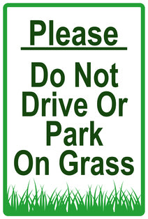 Sticker "Please do not drive or park on the grass " 10-60 cm made of PVC plastic, LH-KEEPOFFGRASS-V-11300-54