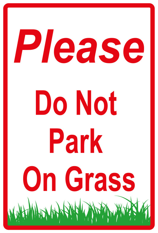 Sticker "Please do not park on grass" 10-60 cm made of PVC plastic, LH-KEEPOFFGRASS-V-11400-14