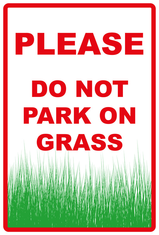 Sticker "Please do not park on grass" 10-60 cm made of PVC plastic, LH-KEEPOFFGRASS-V-11500-14