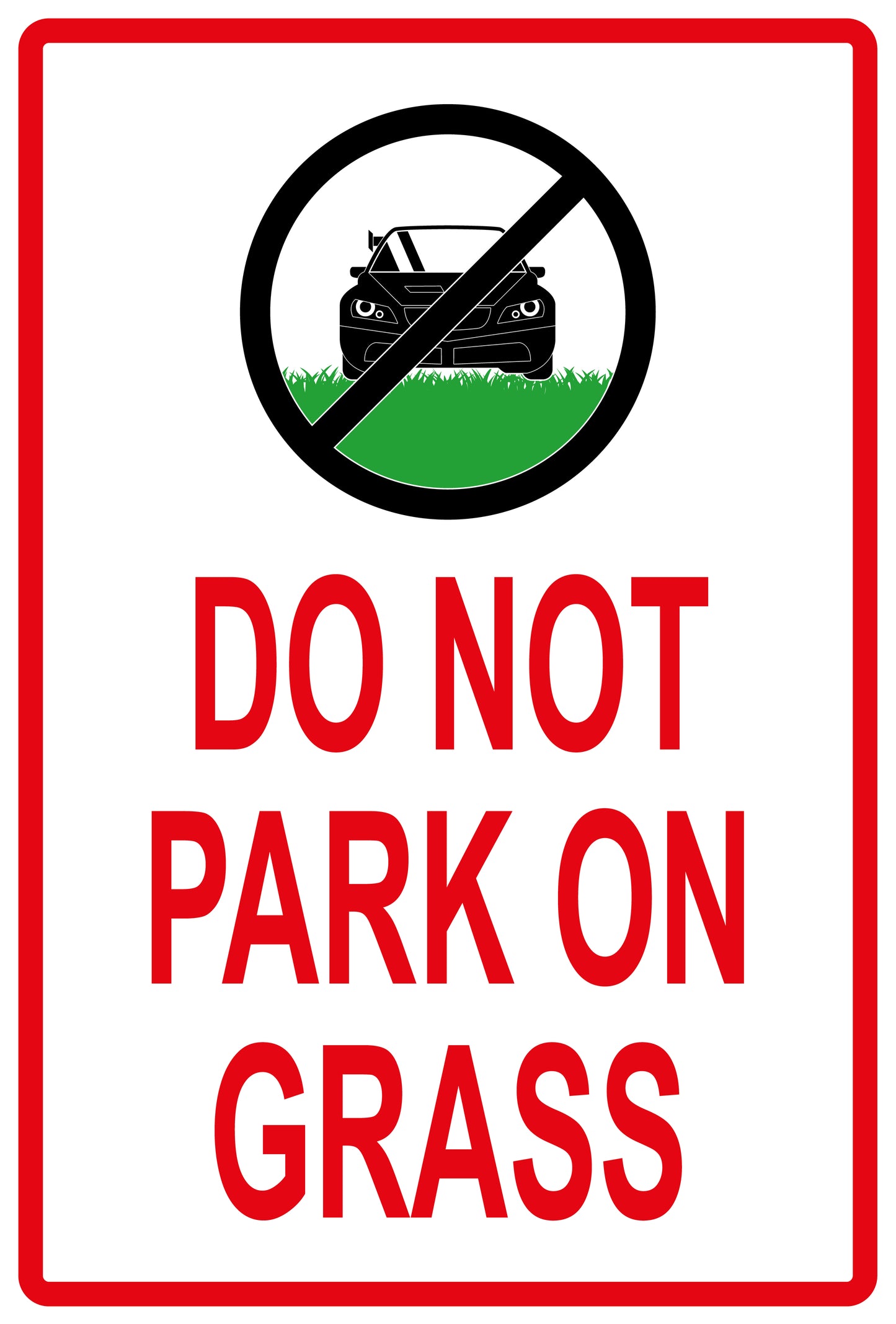 Sticker "Do not park on grass" 10-60 cm made of PVC plastic, LH-KEEPOFFGRASS-V-11600-14