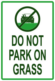 Sticker "Do not park on grass" 10-60 cm made of PVC plastic, LH-KEEPOFFGRASS-V-11600-54