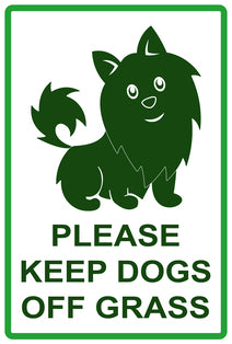 Sticker "Please Keep Dogs off grass" 10-60 cm made of PVC plastic, LH-KEEPOFFGRASS-V-11800-54