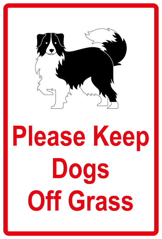 Sticker "Please Keep Dogs off grass" 10-60 cm made of PVC plastic, LH-KEEPOFFGRASS-V-11900-14