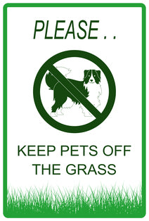 Sticker "Please Keep Pets off the grass" 10-60 cm made of PVC plastic, LH-KEEPOFFGRASS-V-12200-54