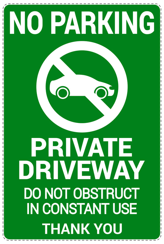 No parking Sticker "No parking private driveway do not obstruct in constant use thank you" LH-NPRK-2050-54