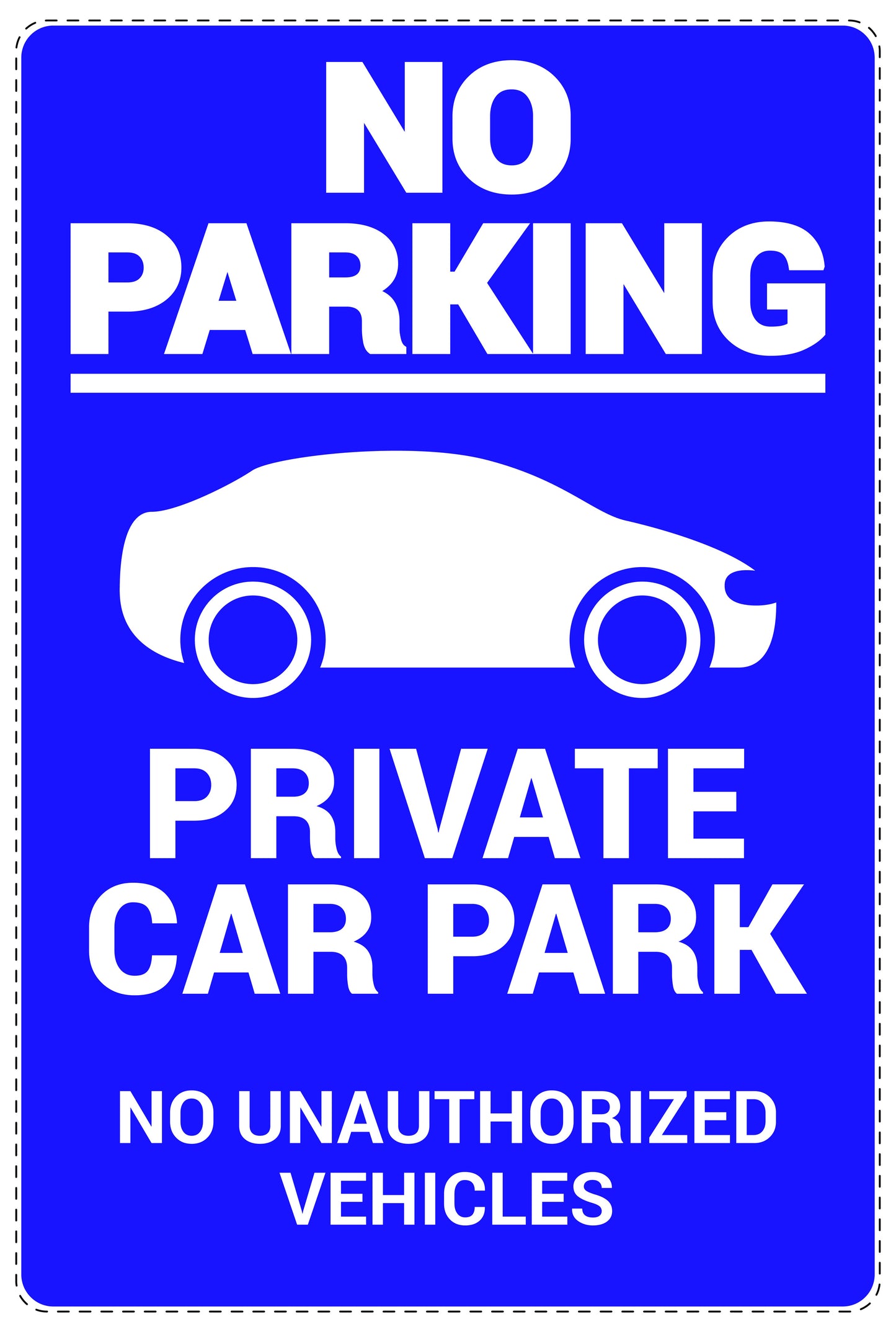 No parking Sticker "No parking Private car park no unauthorized vehicles" LH-NPRK-2080-44