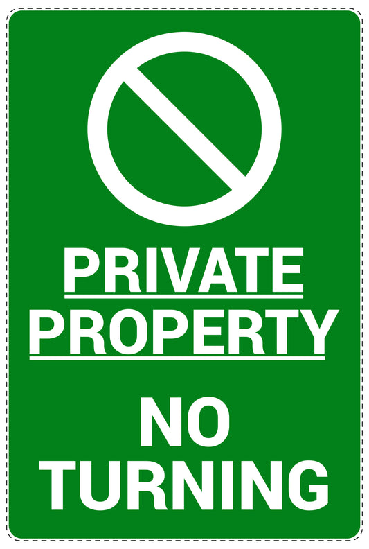 No parking Sticker "Private property no turning" LH-NPRK-2160-54