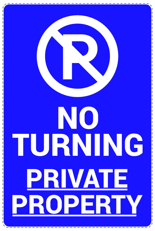 No parking Sticker "No turning private property" LH-NPRK-2250-44