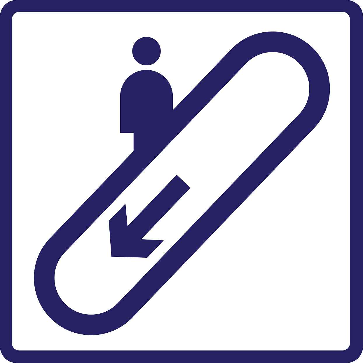 Building sticker pictograms "escalator Stairs down" 5-30 cm LH-PIKTO1800-44