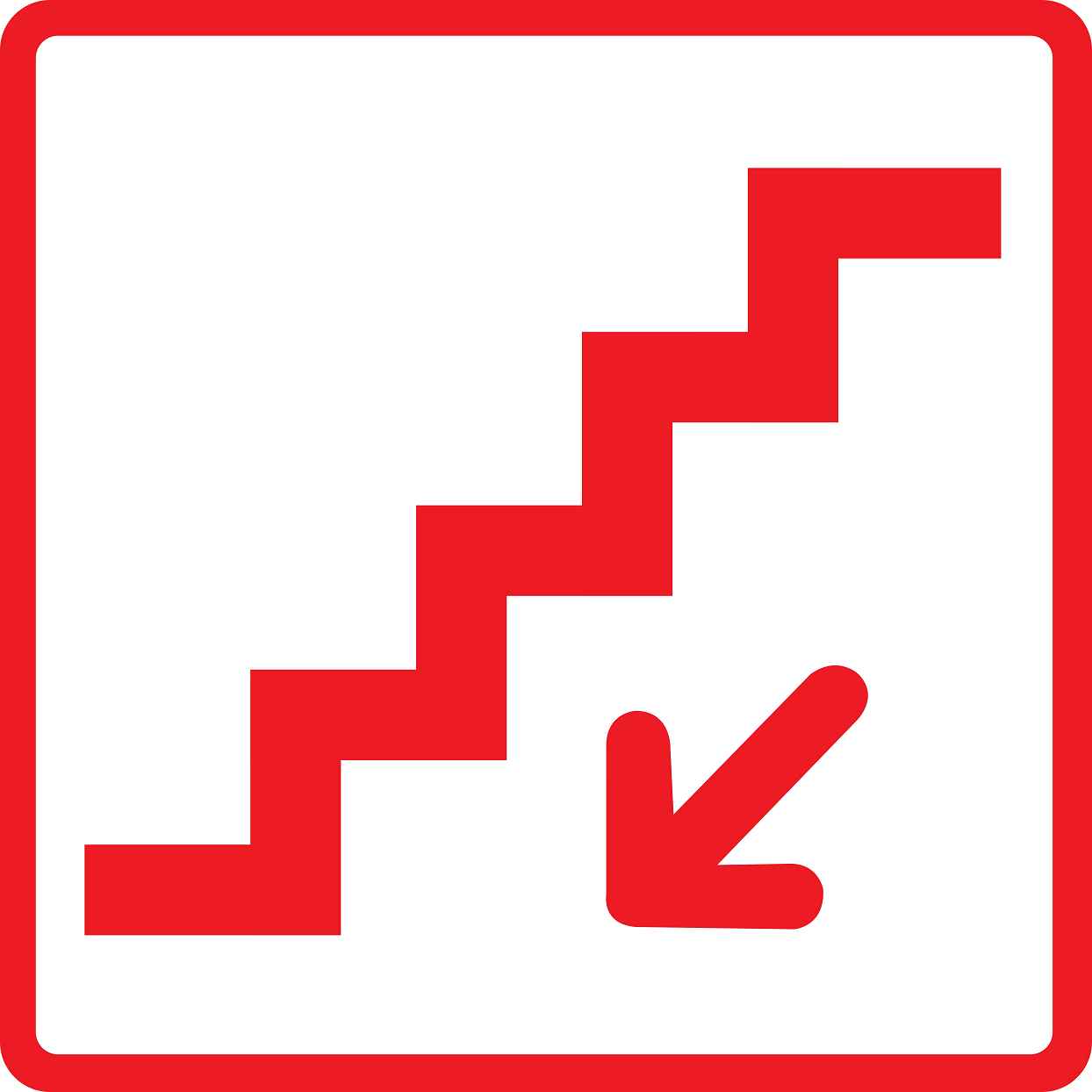 Building sticker pictograms "Stairway down" 5-30 cm LH-PIKTO2120-14