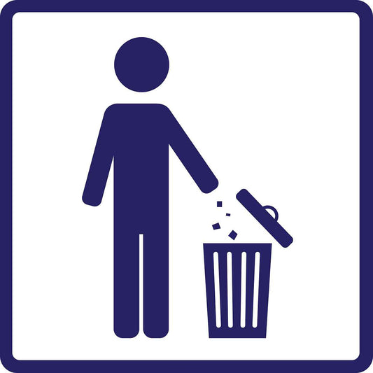 Building sticker pictograms "Garbage symbol, put the waste in the bin" 5-30 cm LH-PIKTO3600-44