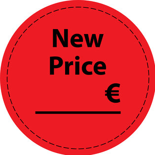 Promotional sticker Offer sticker special offer sticker " New price .... €" 2-7 cm LH-PR-4500