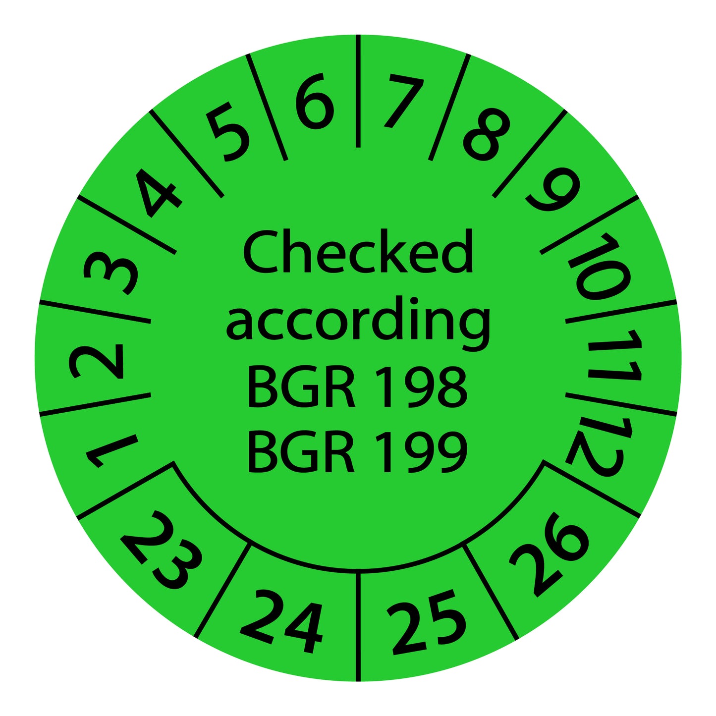 Multi-year test labels, tested according to BGR 198 + BGR 199, starting year: 2023 made of paper or plastic ES-PRBGR1989-4-2023