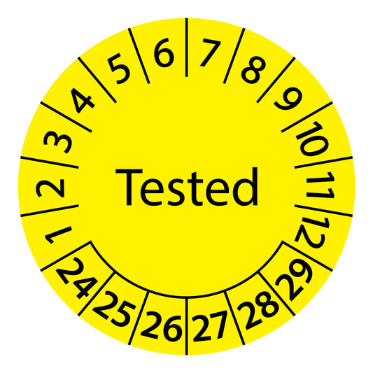 Multi-year test labels, tested, starting year: 2024 made of paper or plastic ES-PRTGB-6-2024