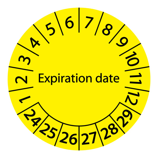 Multi-year test labels, expiry date, start year: 2024 made of paper or plastic ES-PRV-6-2024