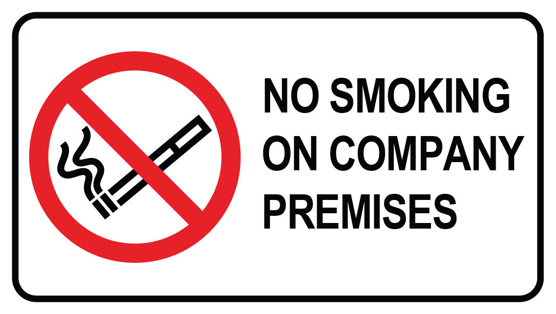 Smoking ban sticker "No smoking on company premises" 10-60 cm LH-RAUCHVERBOT-H-10300