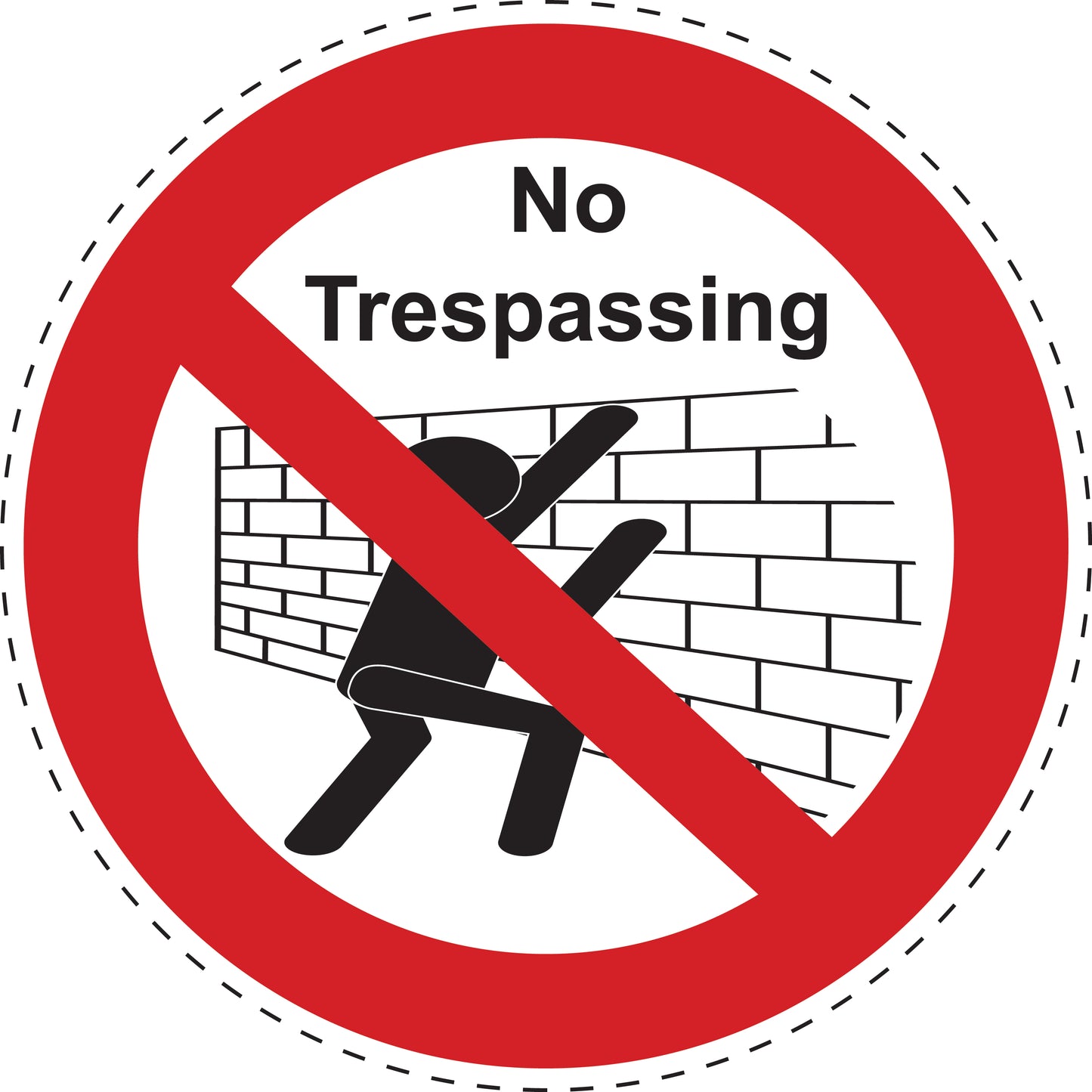 1 Stuck Prohibition sticker "No Trespassing" made of PVC plastic, ES-SI21200