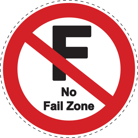 1 Stuck Prohibition sticker "No Fail Zone" made of PVC plastic, ES-SI26800