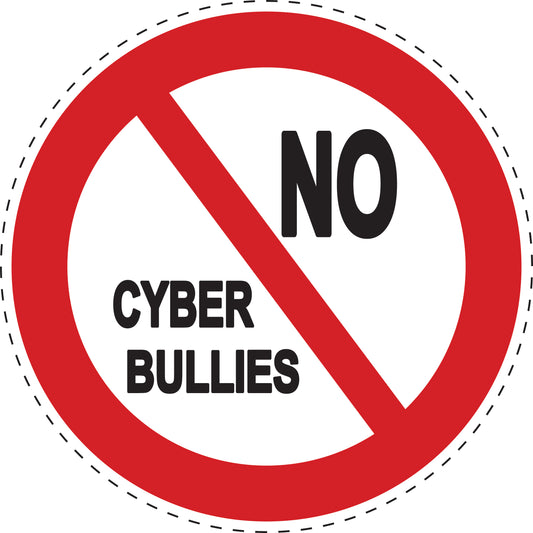 1 Stuck Prohibition sticker "No cyber Bullies" made of PVC plastic, ES-SI27100