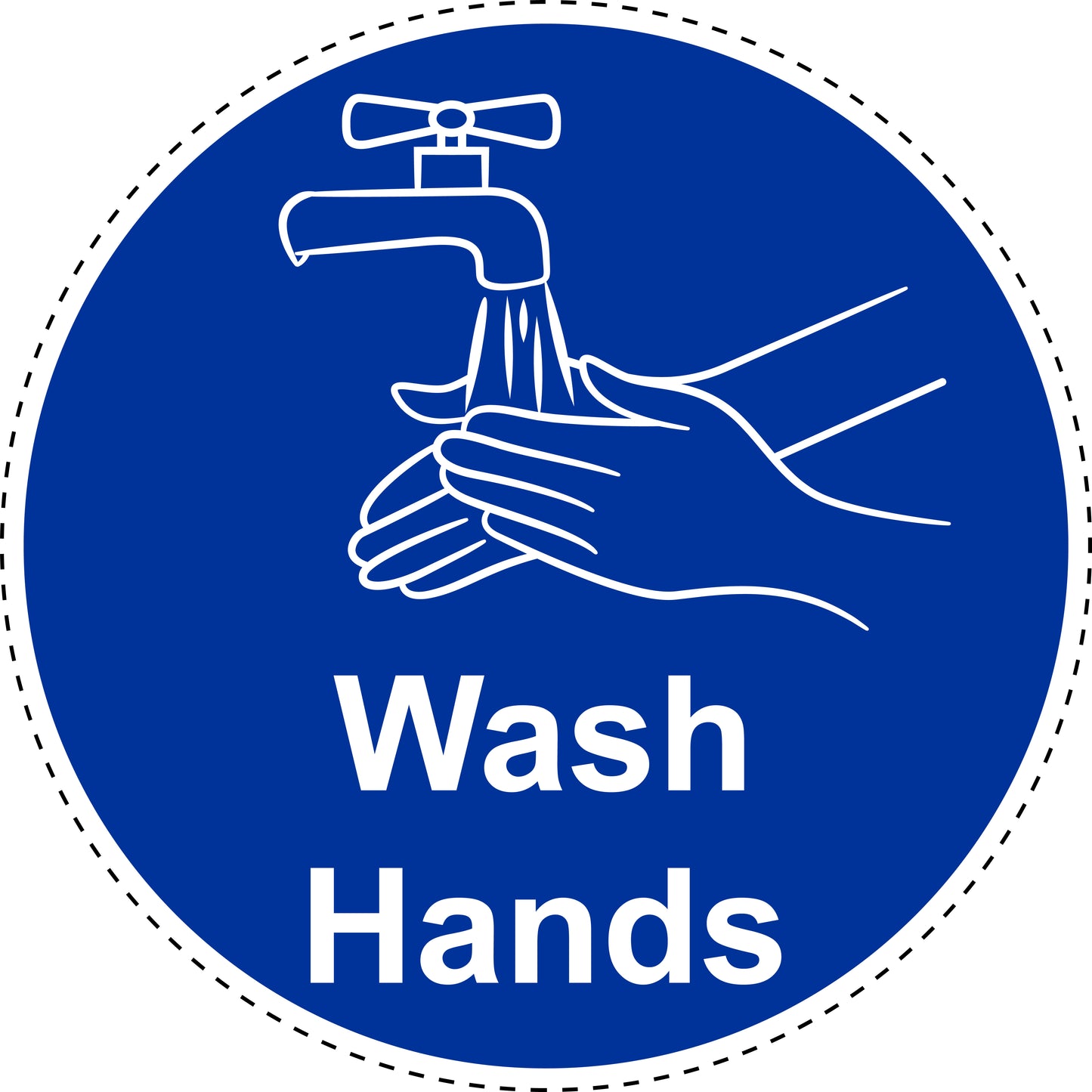 Mandatory stickers "Wash hands" made of PVC plastic, LH-SIM1530