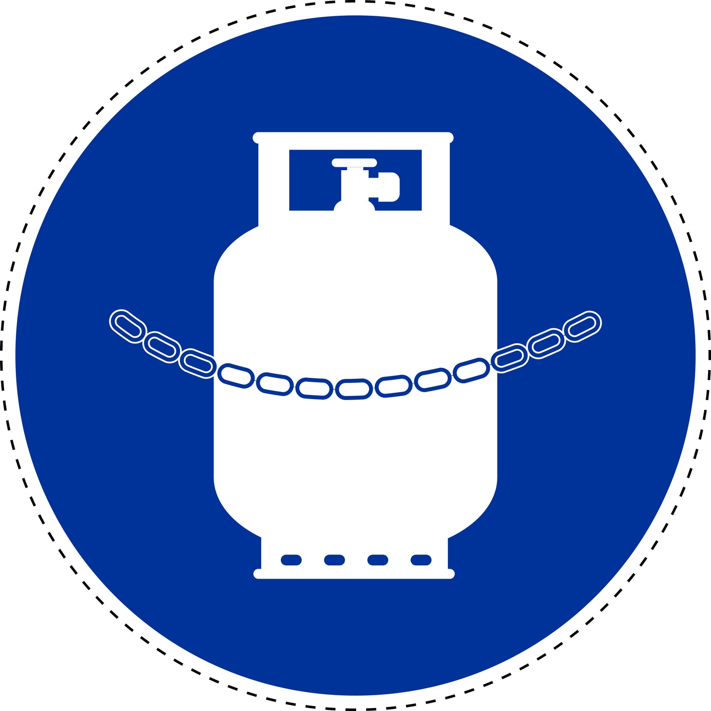 Mandatory stickers "Gas cylinders with chain" made of PVC plastic, LH-SIM1610