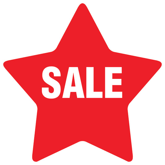 Promotional stickers star-shaped "Sale" 2-7 cm LH-SALE-1000-ST-10-14-0