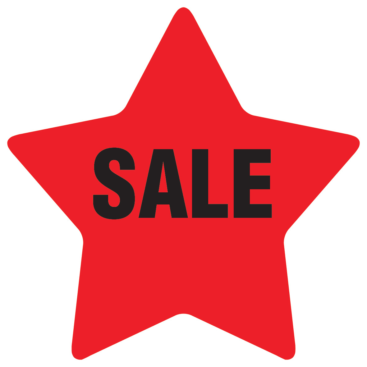 Promotional stickers round star-shaped "Sale" 10-60 cm LH-SALE-1000-ST-10-14-88