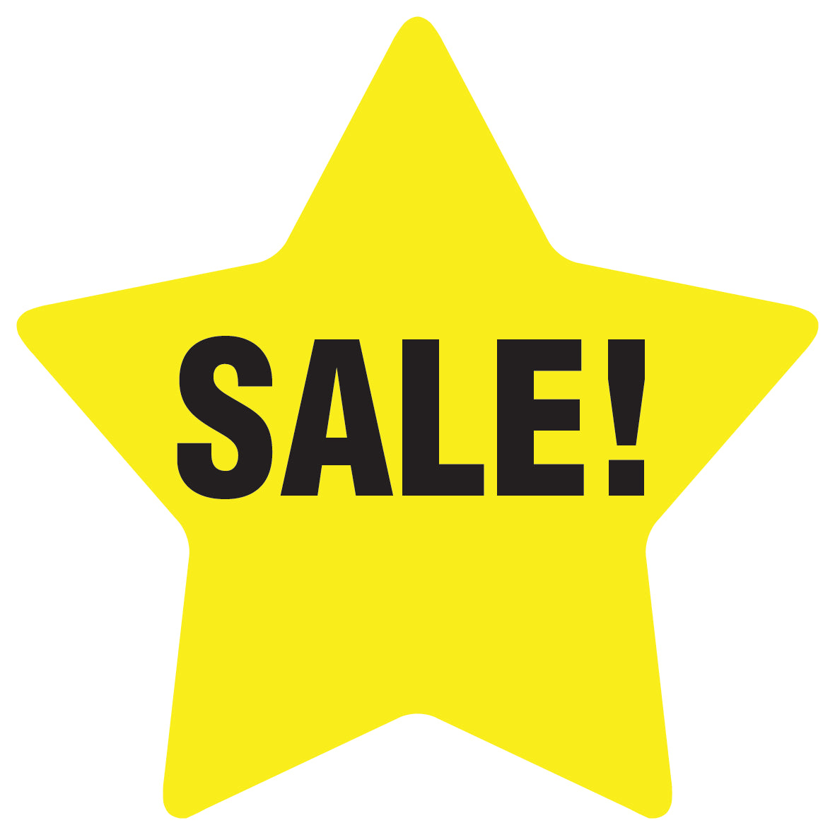 Promotional stickers round star-shaped "Sale!" 10-60 cm LH-SALE-2000-ST-10-3-88