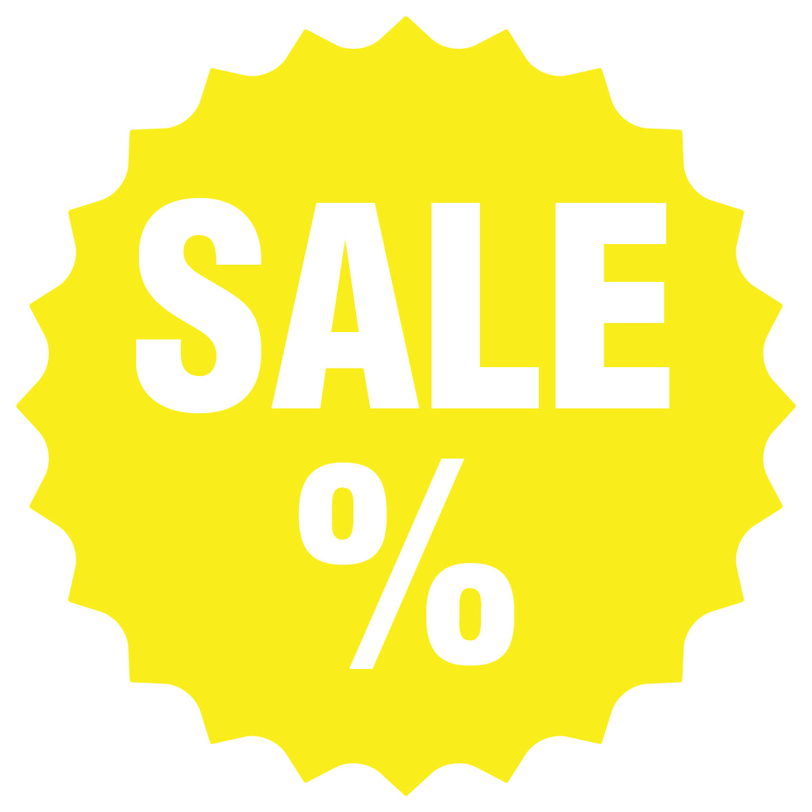 Promotional stickers round star-shaped "Sale%" 2-7 cm LH-SALE-3000-RS-10-3-0