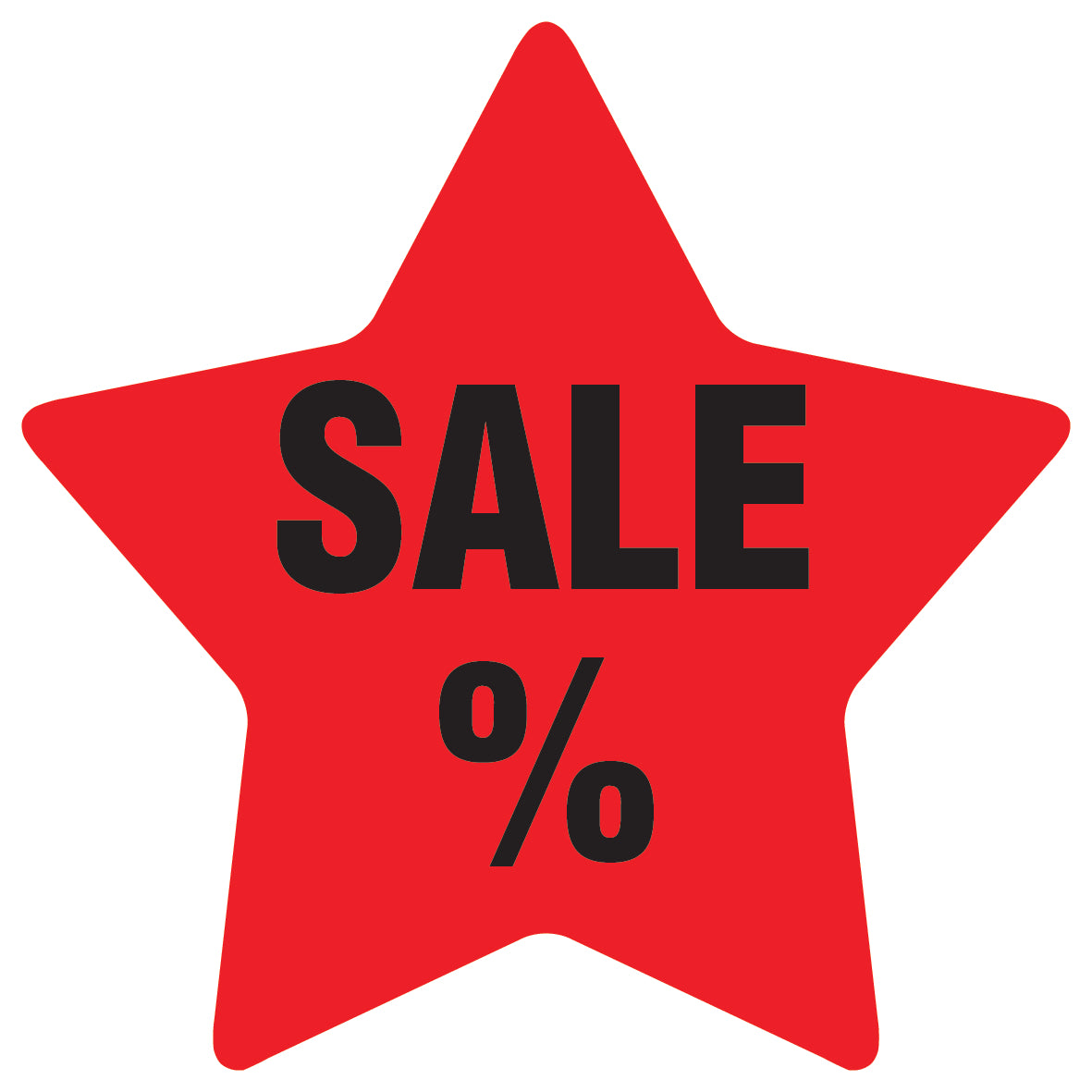 Promotional stickers star-shaped "Sale%" 2-7 cm LH-SALE-3000-ST-10-14-88