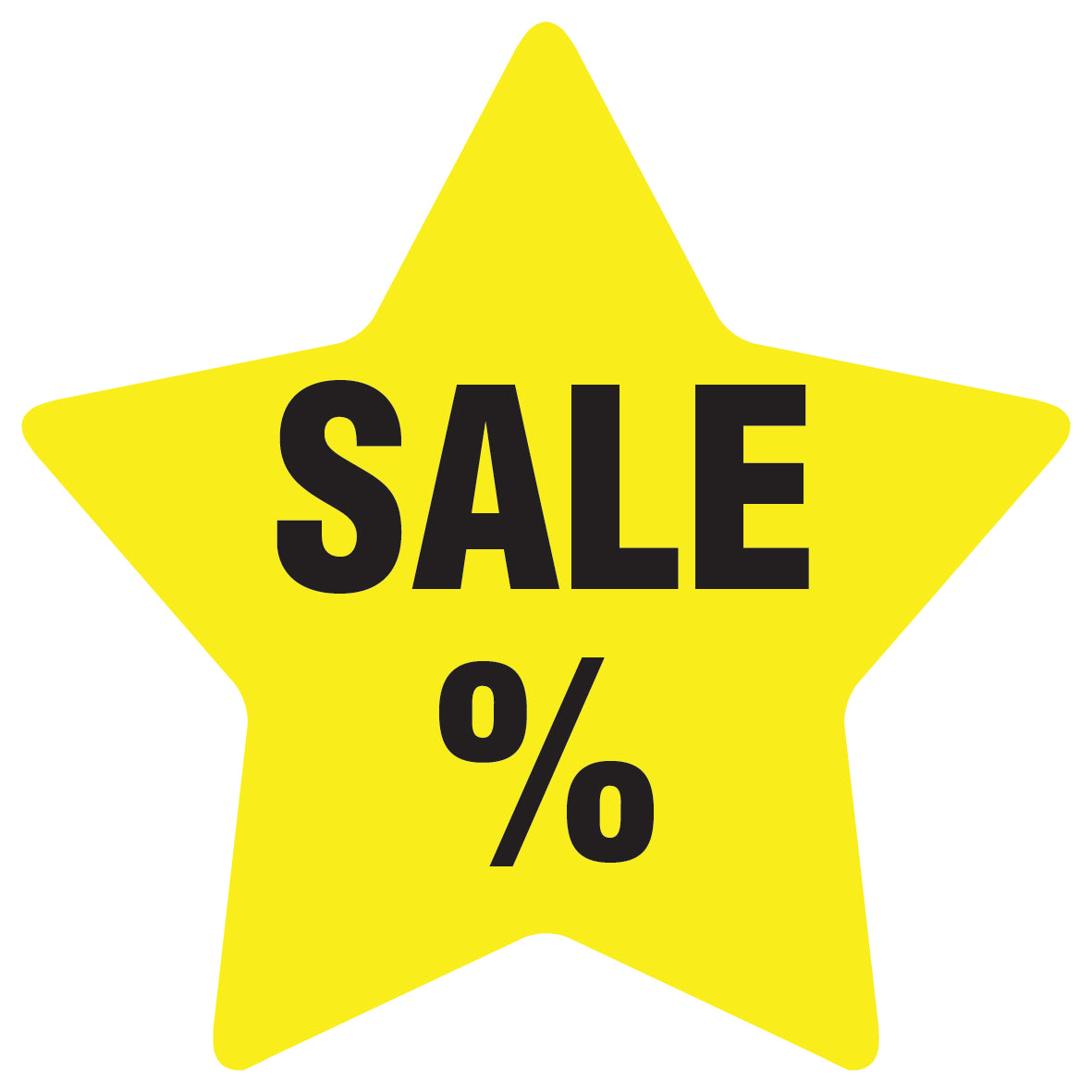 Promotional stickers star-shaped "Sale%" 2-7 cm LH-SALE-3000-ST-10-3-88