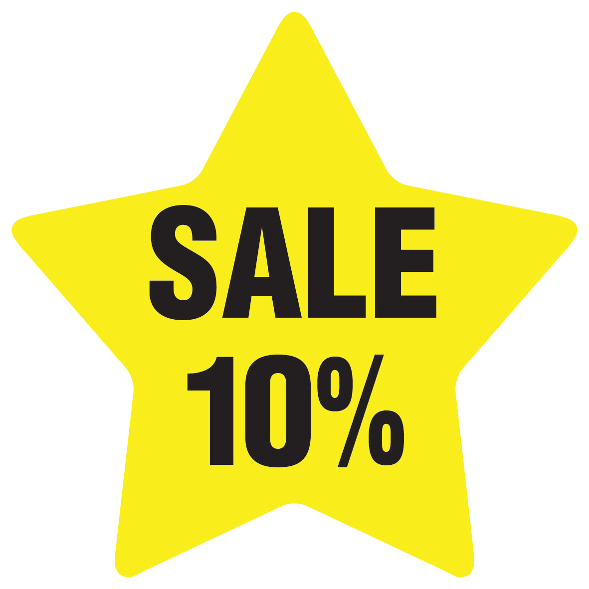 Promotional stickers star-shaped "Sale 10%" 2-7 cm LH-SALE-3010-ST-10-3-88